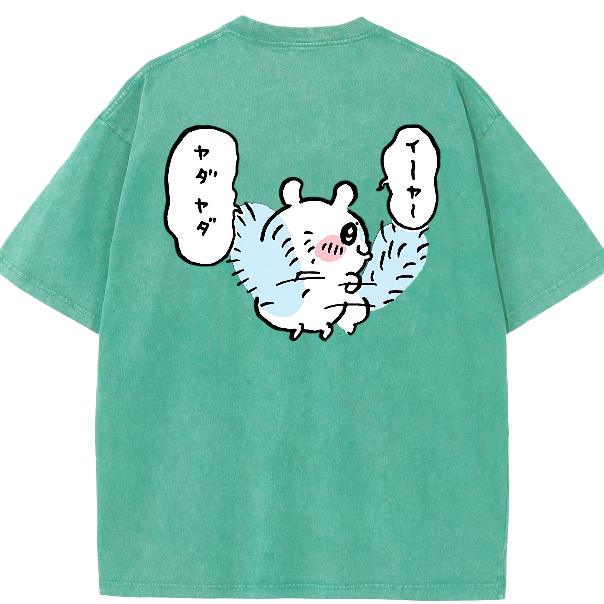 （画像用） ちいかわ モモンガ Chii-kawa Momonga 綿100% ヴィンテージ風 半袖Tシャツ（背面プリント）